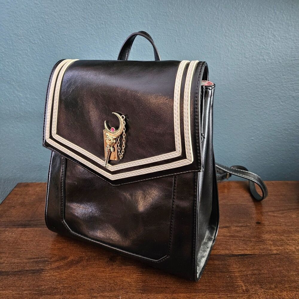 Samantha Vega & Sailor Moon Collaboration Black Backpack Anime Stick Lock EUC